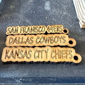 Wooden Sports Team Keychains